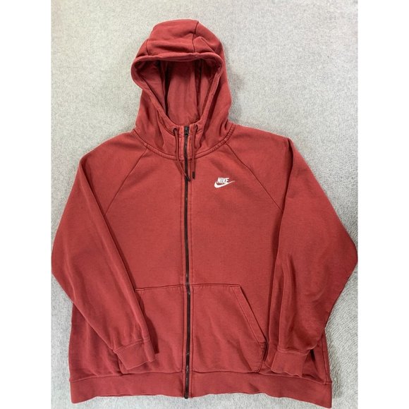 Nike Jackets & Blazers - Nike Black‎ Label Cotton Blend Swoosh Hoodie Jacket (Women's XL) Blush Red